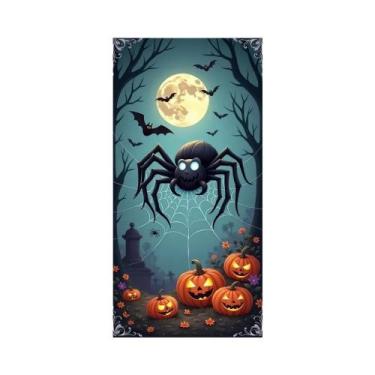 Imagem de Banner De Porta De Halloween 72x35 Polegadas Poliéster Fantasma Hospit