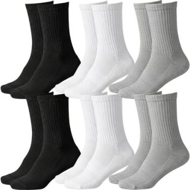 Imagem de Kit 6 Pares Meia Cano Médio Trifil Original Esportiva Atoalhada  Algod