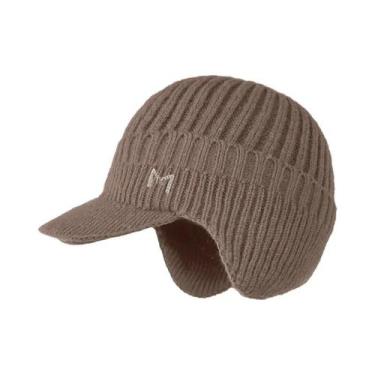 Imagem de Gorro De Inverno Quente Para Homens E Mulheres Com Forro De Lã, Aba E 
