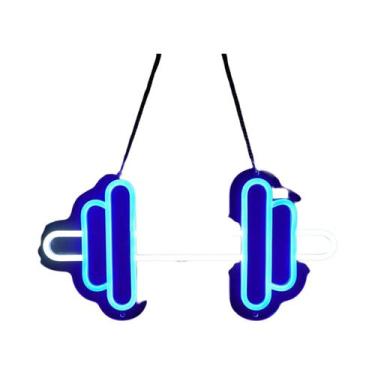 Imagem de Luminária Neon LED Regulável Com Alimentação USB Em Formato De Haltere