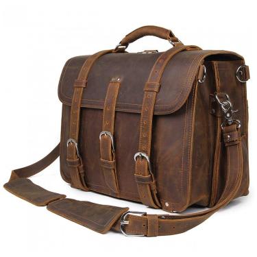 Imagem de Bolsa Maleta de Couro Masculina para Laptop, POLARE , Marrom