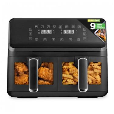 Imagem de Fritadeira Elétrica Air Fryer com Cesta Dupla de 8 Litros e Display Digital Personalizado, 110V 1700W, NutriChef, Preta