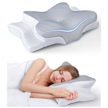 Imagem de Travesseiro Ortopédico Cervical Ergonôimico, Tamanho Queen com Espuma de Memória, Cozyplayer, Cinza Escuro
