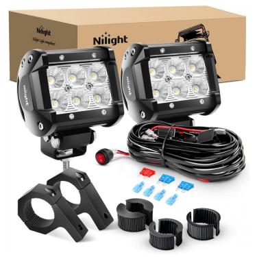 Imagem de Farol de Milha LED Off Road com 1260 Lúmens e Luz Branca IP68 12V, 180W, 2Un, Nilight, Preto