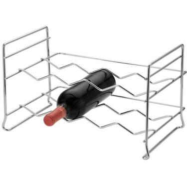 Imagem de Adega Empilhável 8 Garrafas Vinho Suporte Garrafeira Horizontal - Schm
