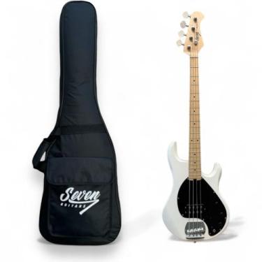 Imagem de ContraBaixo Seven SBM 47 4 Cordas WH Branco Com Bag - Seven Guitars