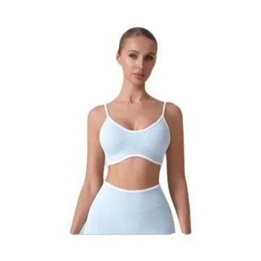 Imagem de Sutiã Esportivo Feminino Sem Costas, Cor Sólida, Respirável, Para Yoga