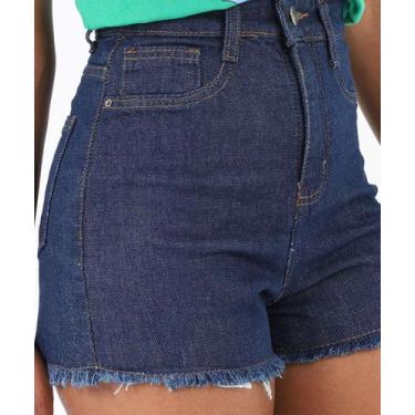Imagem de Short Feminino Boyfriend Barra Desfiada Uber Jeans Azu-87049, 40, Jean
