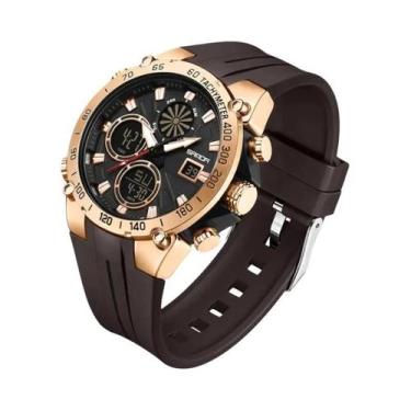 Imagem de Relógio Esportivo Masculino À Prova d'Água LED Analógico Digital Com D