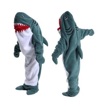 Imagem de Pijama Infantil De Halloween Com Capuz De Tubarão, Macacão De Uma Peça