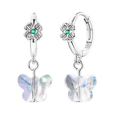 Imagem de Brincos De Prata Esterlina 925 Com Estrelas Rosa E Conchas Florais Par