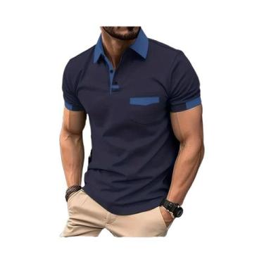 Imagem de Camisa Polo Masculina De Verão Leve E Respirável Em Cor Sólida, Camise