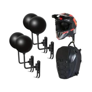 Imagem de 180 graus Suporte Giratório De Parede Para Capacete De Moto E Biciclet