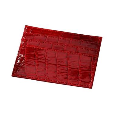 Imagem de Carteira Feminina Slim Minimalista Com Padrão De Crocodilo, Porta-cart