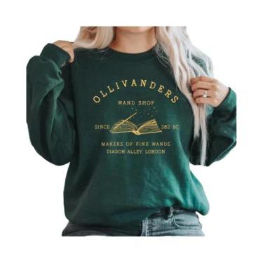 Imagem de Moletom Feminino De Manga Longa Com Capuz, Tema Livros E Magia HP, Par