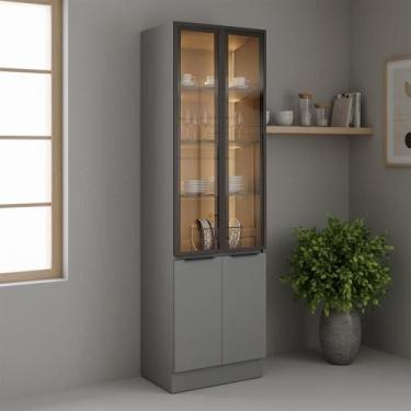 Imagem de Paneleiro de Cozinha Lumina 700mm com Iluminação e Com Rodapé 2 Portas