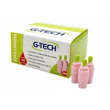 Imagem de Auto Lanceta com 100 Unidades 23G Automática Ultra Fina Esterilizadas G-Tech