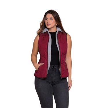 Imagem de Colete Puffer Forrado Acolchoado com Capuz em Moletom