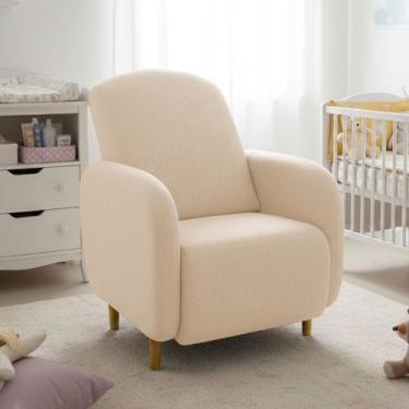 Imagem de Poltrona Amamentação Madeira Jhessy Linho D03 - D Rossi - DRossi, Bege