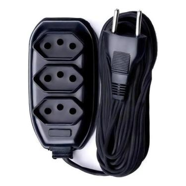 Imagem de Extensão Eletro Mixer 5m Bivolt 3 Tomadas Preto - Congratulations Stor