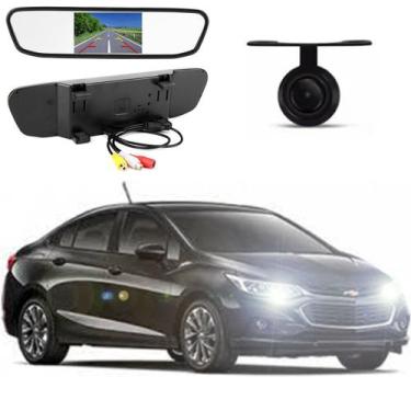 Imagem de Kit Completo Espelho Retrovisor LCD 4.3 + Câmera de Ré Cruze 2011 2012
