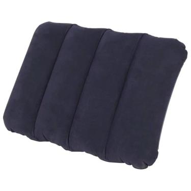 Imagem de Travesseiro Inflável para Camping Viagem 53x37 Aveludado Compacto Resistente Bel