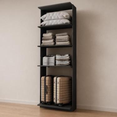 Imagem de Closet Aberto Alasca Preto Touch Carraro