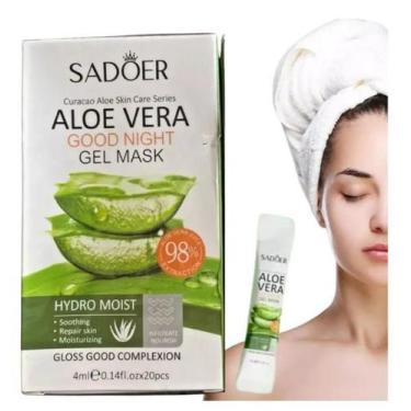 Imagem de Máscara Facial em Gel Aloe Vera Sadoer Hidratante Noturna - Caixa 20 u