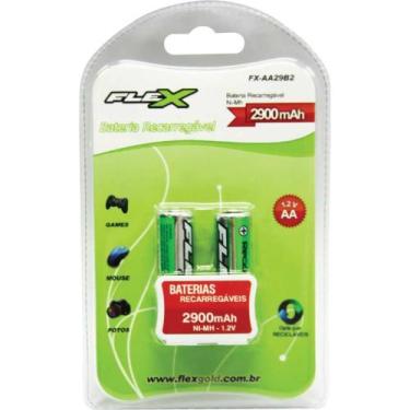 Imagem de Pilha Recarregavel Pequena AA 2900MAH 1.2V. BL.C/02 - FLEX GOLD