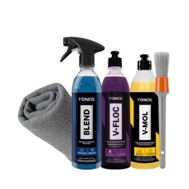 Imagem de Kit Shampoo Automotivo V-mol V-floc Cera Liquida Blend - Vonixx