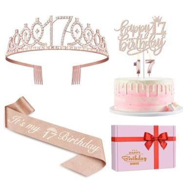Imagem de Conjunto de decorações de aniversário de 17 de julho para meninas - Ju