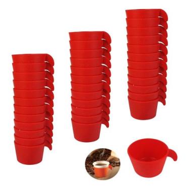 Imagem de Conjunto Copete 36 Porta Copos Descartável Cantinho Café Plástico Verm