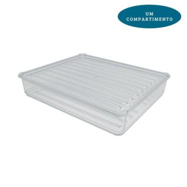 Imagem de Kit Porta Frios Presunto Queijo Kit Acrílico Resistente Com Tampa Herm