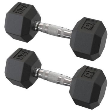 Imagem de Par Dumbbell Sextavado Emborrachado - 9kg - D1 Fitness