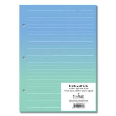 Imagem de Refil Caderno Argolado - Fina Ideia - Degradê Verde - 50 folhas
