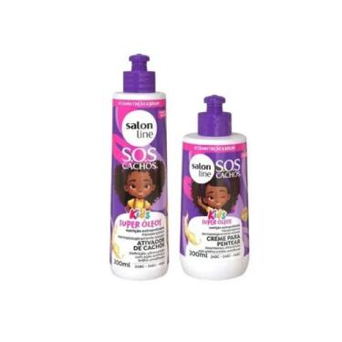 Imagem de Kit creme de pentear+ativador Sos Cachos Kids Super Óleos - SALON LINE