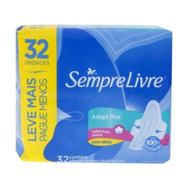 Imagem de Absorvente Sempre Livre Adapt Plus - com Abas 32 Unidades