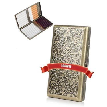 Imagem de Cigarreira Metálica Vintage YHOUSE 100mm para 14-20 Cigarros