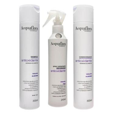 Imagem de Kit Antioxidante Shampoo Condicionador Cabelos Normais e Mistos Spray 