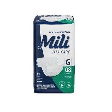Imagem de Fralda Geriátrica Adulto Mili Vita Tamanho G com 8 Unidades