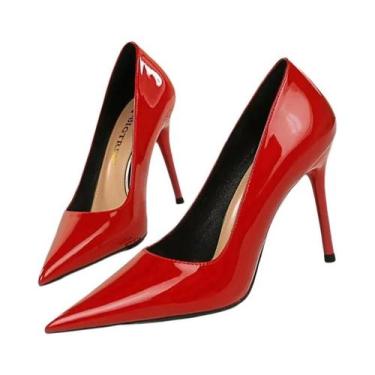 Imagem de Sapatos De Salto Alto Nude De 10cm Para Mulheres, Stiletto Sexy Vermel