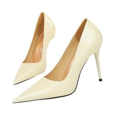 Imagem de Sapatos De Salto Alto Nude De 10cm Para Mulheres, Stiletto Sexy Vermel