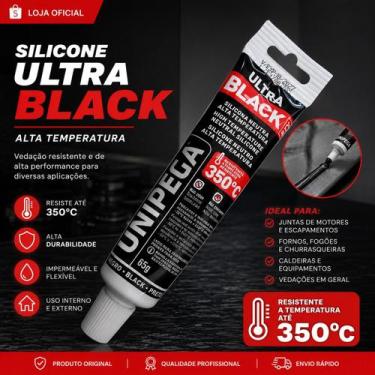 Imagem de Silicone Selante Neutro Unipega Alta Temperatura Preto Ultra Black 350