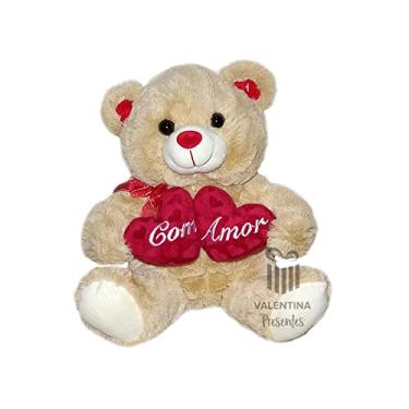 Imagem de Urso de Pelúcia Dia dos Namorados 25cm Fizzy Toys FE6984 Latte