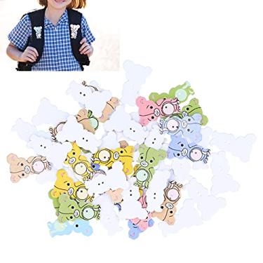 Imagem de Cartoon Button, 50pcs Wooden Craft Buttons Colorful 2Hole Cartoon Bear Sewing Buttons to Decorate Sweaters Backpacks Shoes Hats for Kids