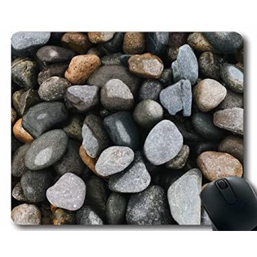 Imagem de Mouse pad divertido personalizado, pedrinhas de pedras, mouse pads cinza