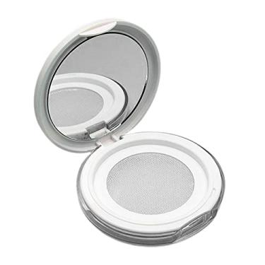 Imagem de DYNWAVE Recipiente de Pó Vazio de 0,1 Oz Recipientes de Maquiagem ética com E Peneira de Elástica de Pó para Maquiagem, Branco