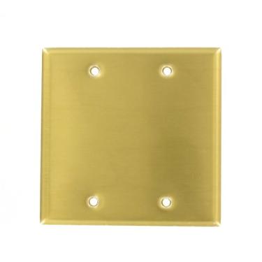 Imagem de Leviton 81025 Placa de parede em branco, tamanho padrão, suporte de caixa, latão