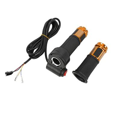 Imagem de SPYMINNPOO 1 par de guidão de acelerador E-Bike com visor de tensão de bateria para bicicleta elétrica (ouro)