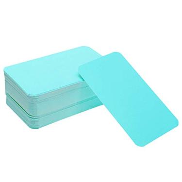 Imagem de Penta Angel 100 peças mini papel em branco cartões de presente faça você mesmo artesanato pequenas palavras cartões de mensagem de negócios, Light Blue